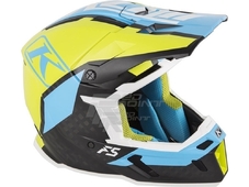 KLIM Шлем  F5 - Ion Green (Голубой-Лимонный-Черный) р-м ( M ) 56-57 см. в Новосибирске